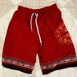 Red swim trunks